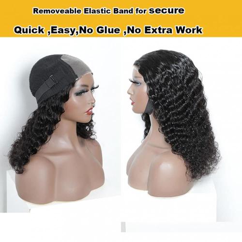 Glueless Deep Wave Bob Wig 4x4