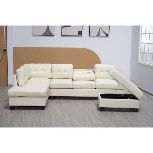 Conjunto de sofá seccional de forma PUL branca