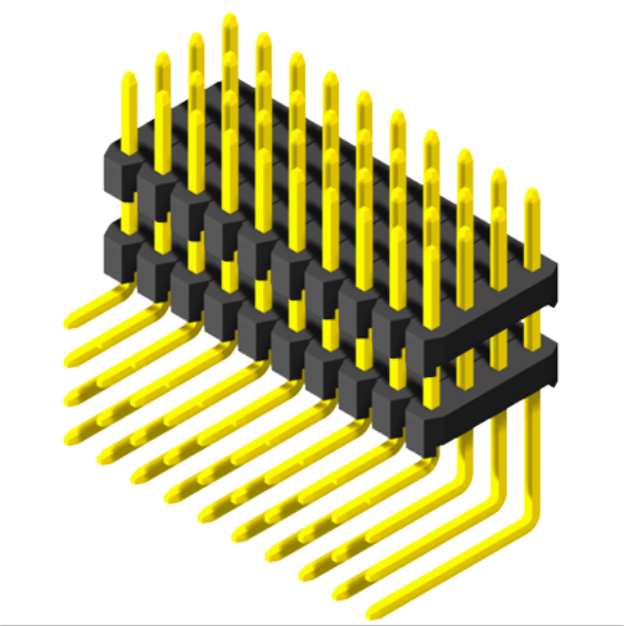 Tipo de ángulo de plástico doble de cuatro filas de paso de 2.00 mm