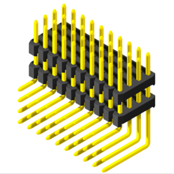 Type d&#39;angle en plastique double à quatre rangées de pas de 2,00 mm