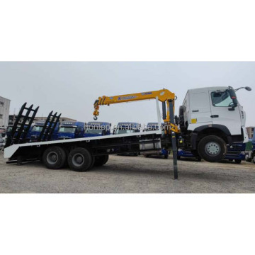 Shacman 6x4 20 Ton Self-Loading Timber Flatbed Truck Equipped with 6.3T 10 Ton Loader Crane and Hydraulic Long Jack Crane