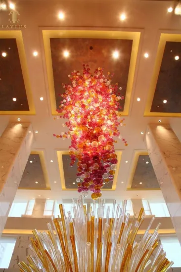 Modern multicolor large glass ball chandelier colored