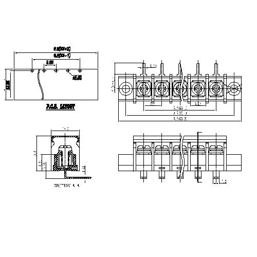 AT848-9.5XXX-RM Barrier Terminal Block Pitch9.5mm 