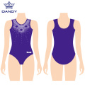 ที่กำหนดเองแขนกุด rhinestones ยิมนาสติก leotards