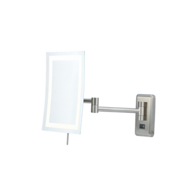 Nickel brush frameless wall mirror