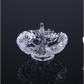 rose flower pattern glass ring holders for gifts