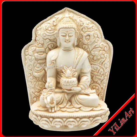 Antique Hand Made Carved Chinese Stone Buddha Garden Statues