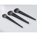 3pcs weiches synthetisches Haar schwarzes Kunststoffgriff Make -up -Pinsel Kit OEM