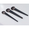 3pcs blødt syntetisk hår sort plastisk håndtag makeup børster kit OEM