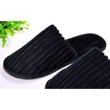 Black Coral Fleece Slipper Disposable Plush Hotel Slipper