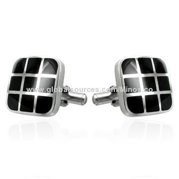 Stainless Steel Two Colors Contemporary Square Cufflinks for Men, OEM and ODM Orders Welcomed