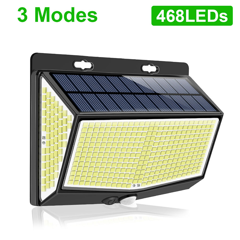 468LEDs Outdoor Waterproof Solar Wall Lamp