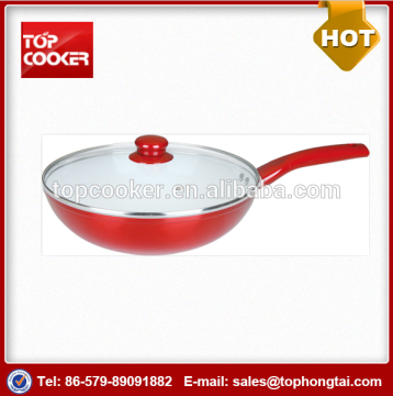 Forged Aluminum Metallic Painting Deep Fry Pan