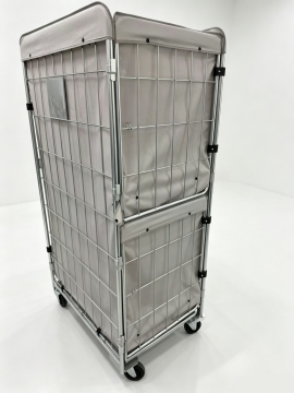 Heavy-Duty Fabric-Covered Linen Laundry Trolley