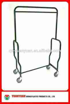 Launary roll cart/Nestable garment rail/Cloth hand trolley/Silver garment cart