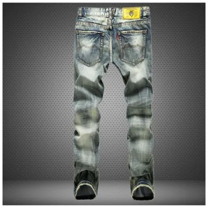 Men's Fashion New Retro Torn Jeans Straight Jeans