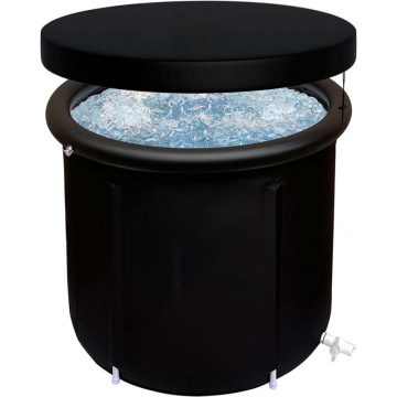 Wholesale Luxury Stainless Steel Round Ice Bath Tub with Light and Portable Cold Plunge