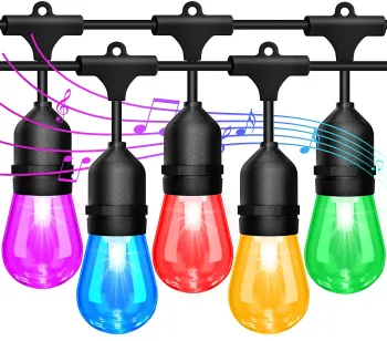 IP65 Waterproof Solar RGBW Garden Light S14 Bulb String Christmas Light