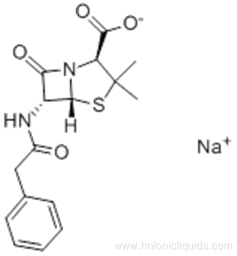 4-Thia-1-azabicyclo[3.2.0]heptane-2-carboxylicacid, 3,3-dimethyl-7-oxo-6-[(2-phenylacetyl)amino]- (2S,5R,6R)-, sodium salt(1:1) CAS 69-57-8