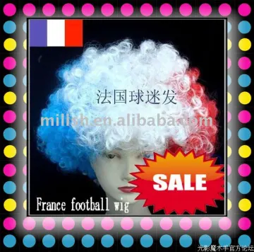 FBW-0019 World Cup Football Sports fans France flag cheering Wig
