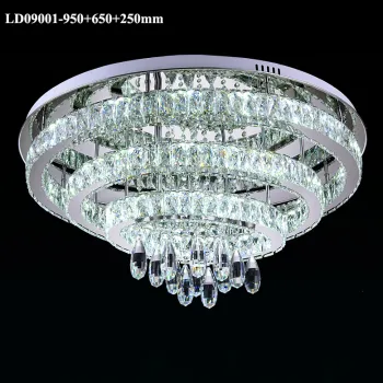 3 rings chandelier crystal LED light indoor ceiling lamp