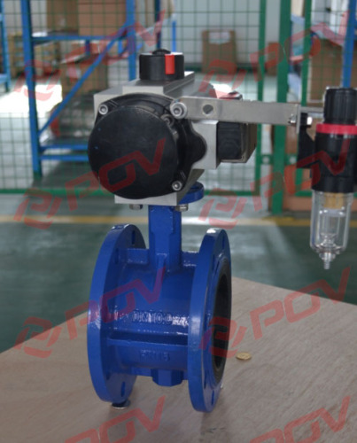 best price pneumatic ss304 double flange butterfly valve