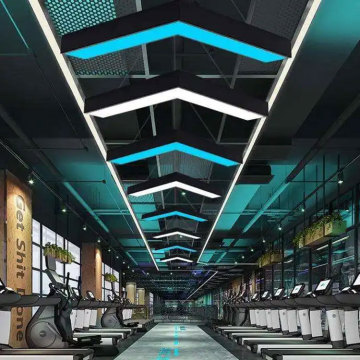 Custom Modern V-shaped RGB Linear Arrow Pendant Light for Gym