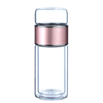 Heat-resistant Lady Double-layer Tea Glass Water Bottle