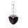 Blue Goldstone Antique Silver Alloy Heart Pendant Keychain