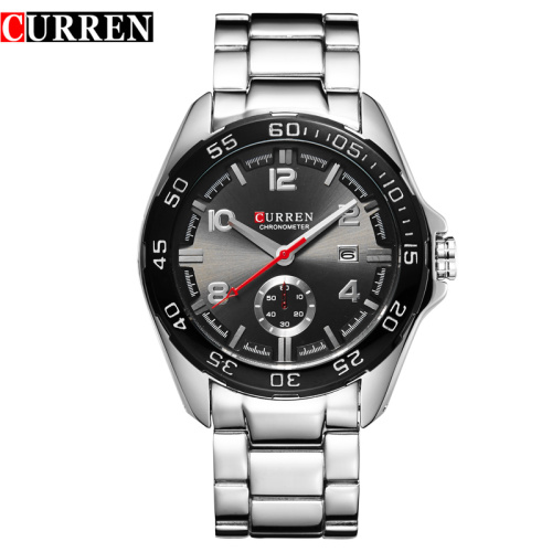 curren business men watch with sub-dial design alloy watch