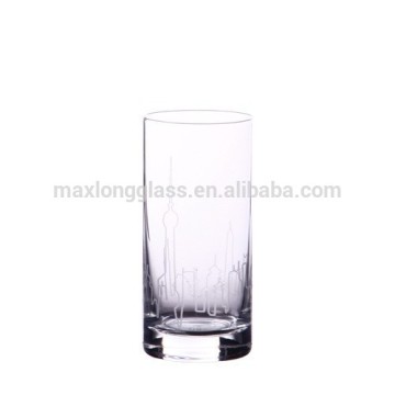 Juice Glass with cityscape Cutting Pattern