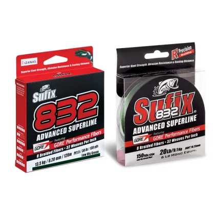 High Quality SUFIX 832 Advanced Superline Braid Fishing Line: 120M, 250M, and 300M in 8 Strands Multifilament