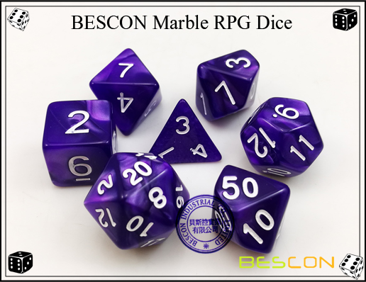 BESCON Marble RPG Dice Set-4 BESCON Marble RPG Dice Set-4