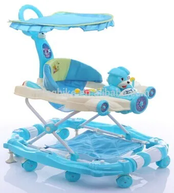 Blue Baby Walker for 0-36 months baby/baby walker with push bar cheap price wholesale