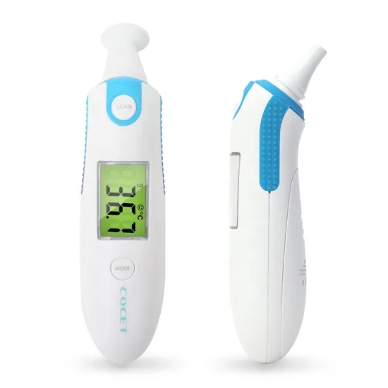 Baby Adult Non Contact Electronic Digital Infrared Forehead And Ear Thermometers With Fever Alarm