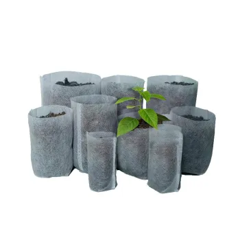 Eco-Friendly Biodegradable Non-Woven Fabrics Growing Plant Pot White Nursery Bag