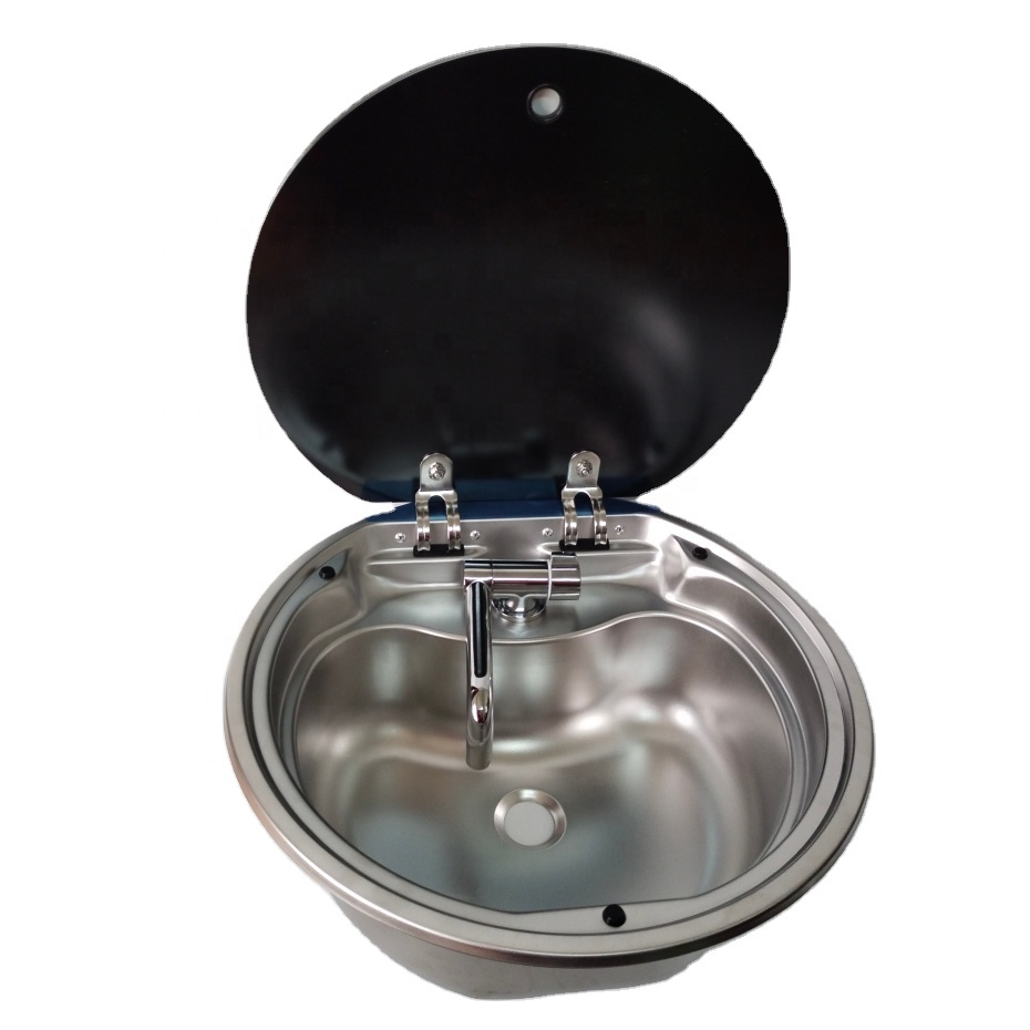 Rvs Sink: Round Single Bowl 304 Stainless Steel Caravan Faucet And ...
