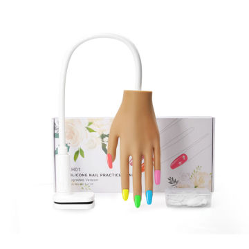Professional Manicure Nail Practice Model with Free Tips for UV Gel Polish Painting Tools
