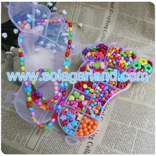 Portagioie in plastica trasparente a forma di piede del bambino con 12 piccoli contenitori per contenitori di perline