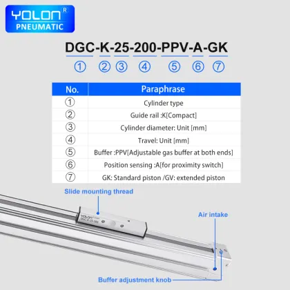 YOLON Brand New Original DGC-K18.25.32.40.50 Pneumatic Power Piston