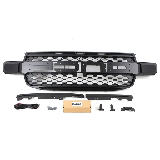 Black ABS Grille Radiator Grill Cover with LED Lights for 2022-2023 Ranger