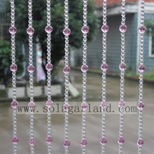 Light Pink Crystal Beads Curtains For Door Screens, High Quality Crystal Beads Curtains