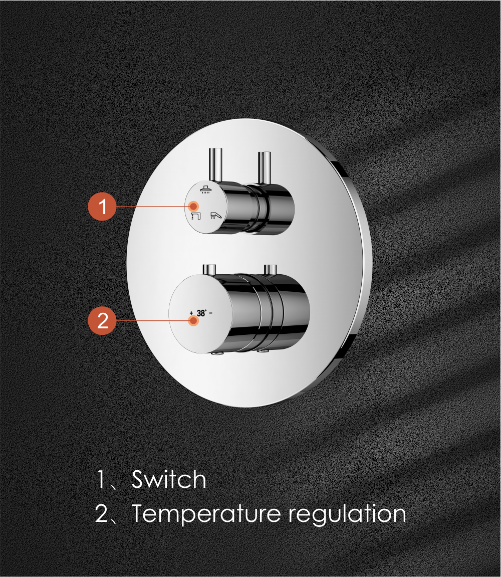 3 Functions Round Thermostatic Concealed Shower Valve