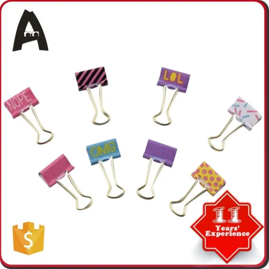 Latest style factory supply fancy binder clips