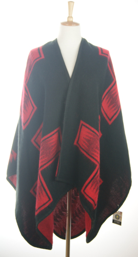 Donna alla moda a maglia sciarpa con Lurex acrilico Jacquard Poncho con motivo floreale