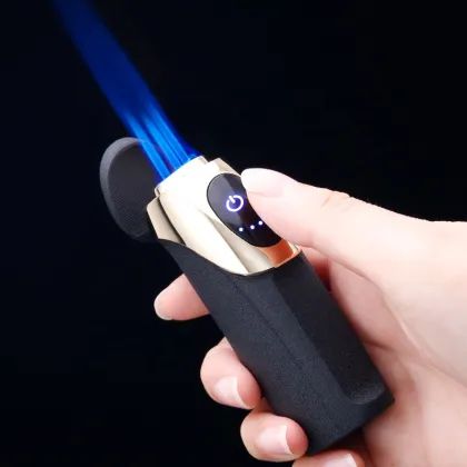 JOBON Luxury Windproof USB Rechargeable Metal Cigarette & Cigar Torch Lighter - Customizable