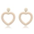 6 color Statement Beaded Heart Hoop Earrings Fashion Bohemian Handmade Woven Glass Seed Whimsical Drop Earring Stud Jewelry