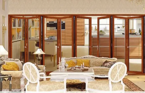 Luxurious aluminum wood folding door