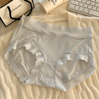 Women's Mid-Waist No Show Ice Silk Stretch Bikini Underpants