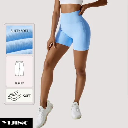 Pastel Summer Colors Yoga Shorts for Women - Fitness & Yoga Wear